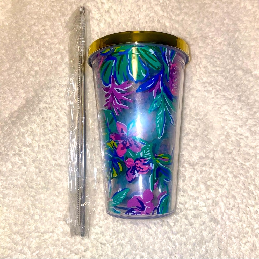 Lilly Pulitzer Travel Tumbler, "Mermaid in the Shade"